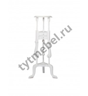 HK-702. Подставка для цветов (массив красного дерева) WHITE GLAZE, цвет: белый глянцевый